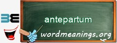 WordMeaning blackboard for antepartum